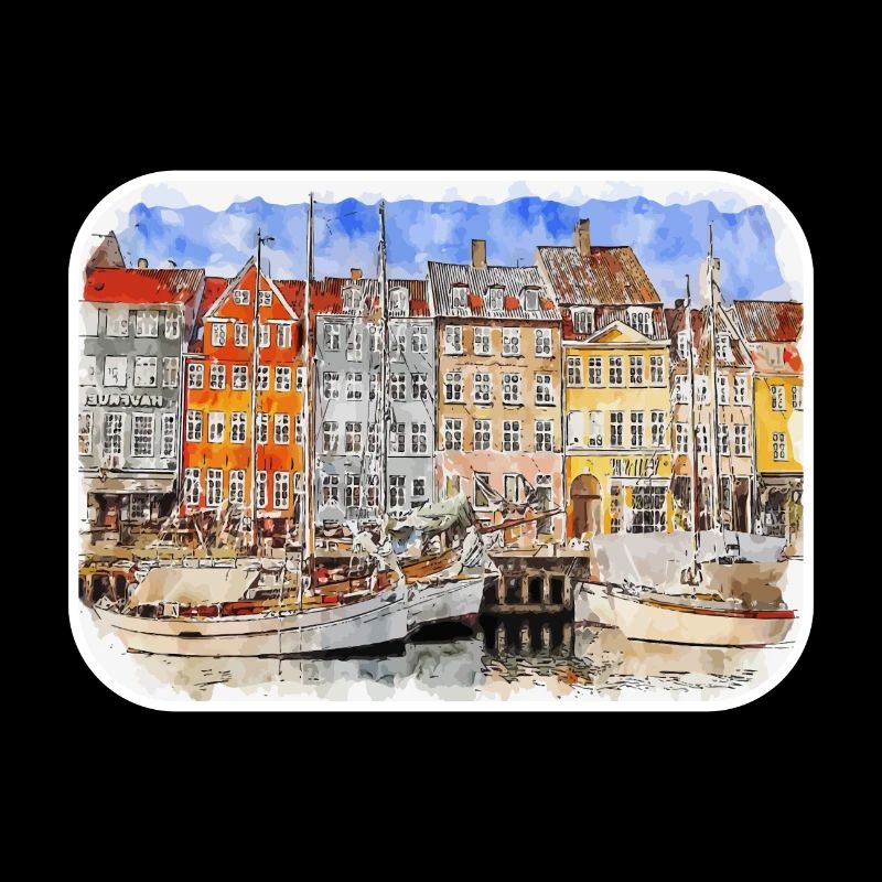 Copenhague Danemark Aquarelle Sketch Illustration