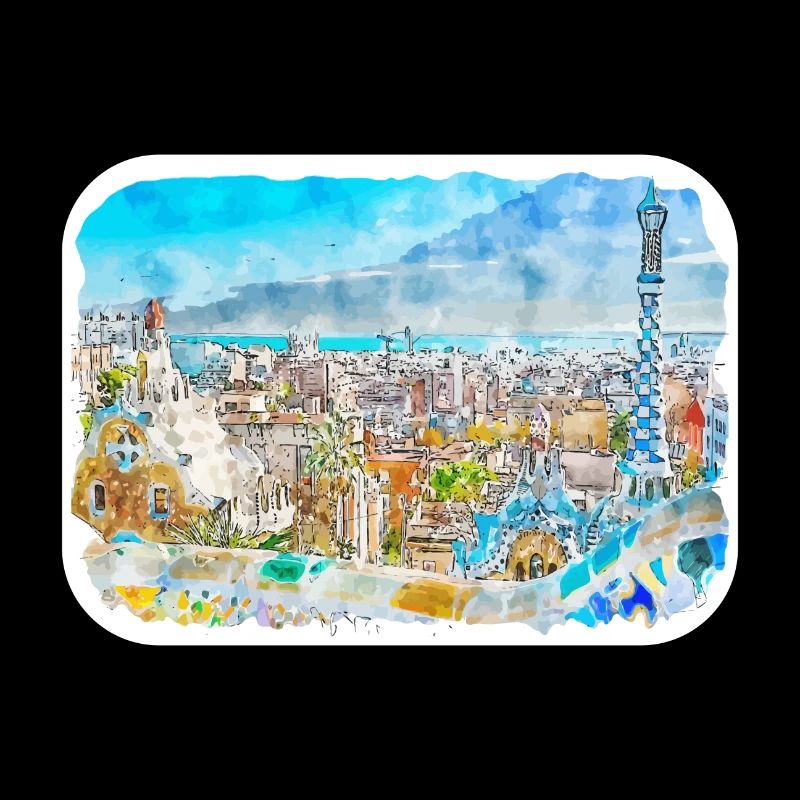 Barcelone Espagne Aquarelle Esquisse Dessin Dessin