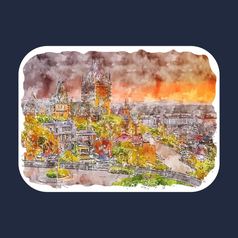 Québec Canada Aquarelle Dessin Dessin Illustration