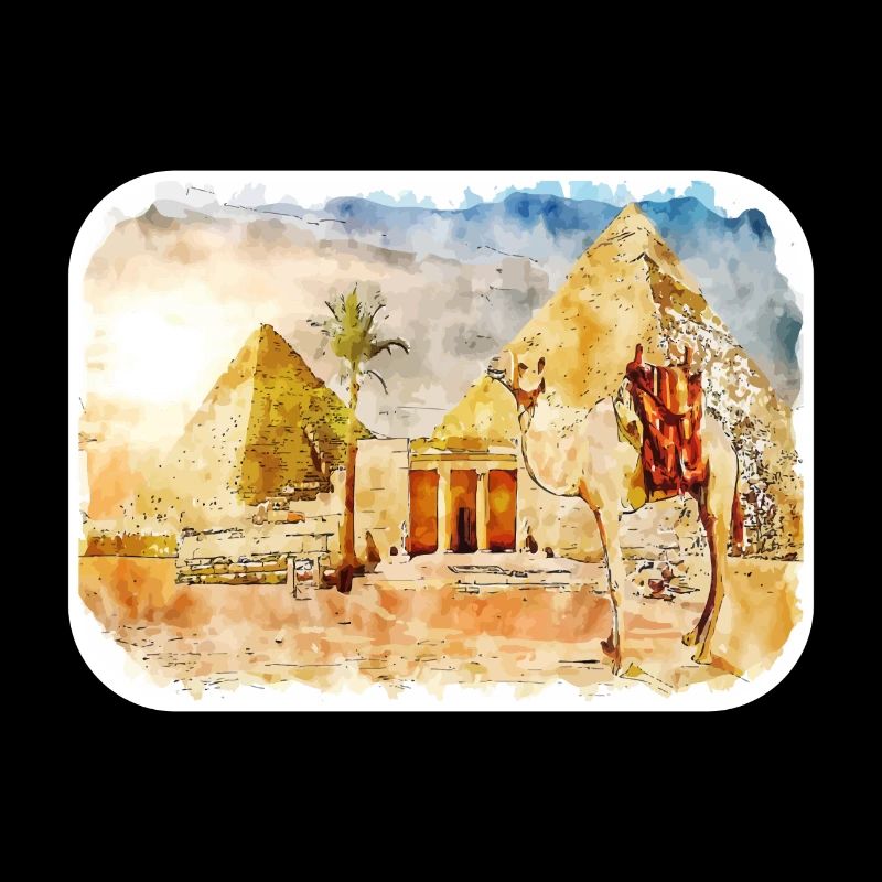 Le Caire Egypte Aquarelle Esquisse Dessinée Illustration