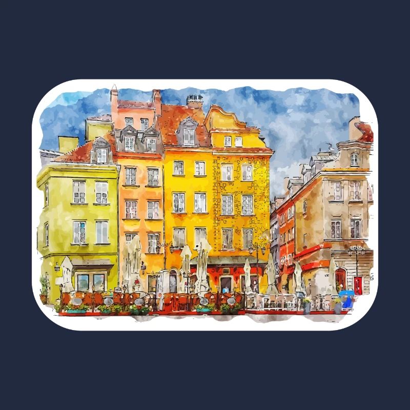 Varsovie Pologne Aquarelle Esquisse Dessin Dessiné