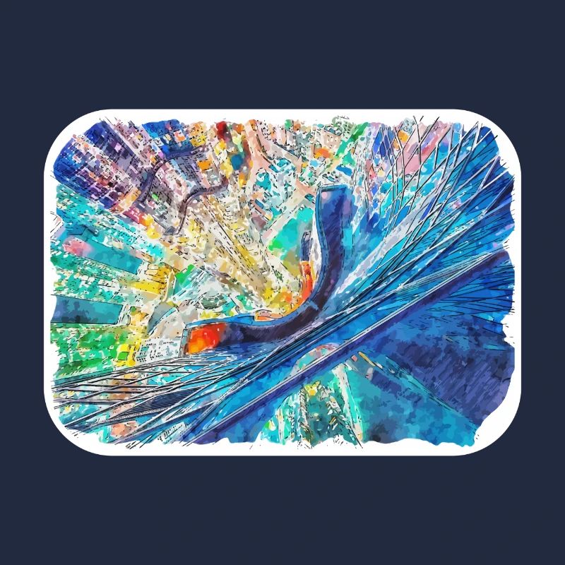 Corée du Sud Point de repère Aquarelle Dessin d’esquisse