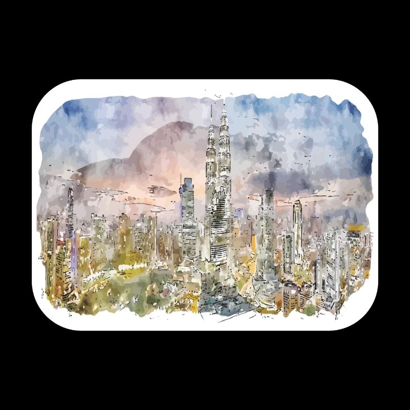 Malaisie Aquarelle Esquisse Dessinée à la Main Illustration