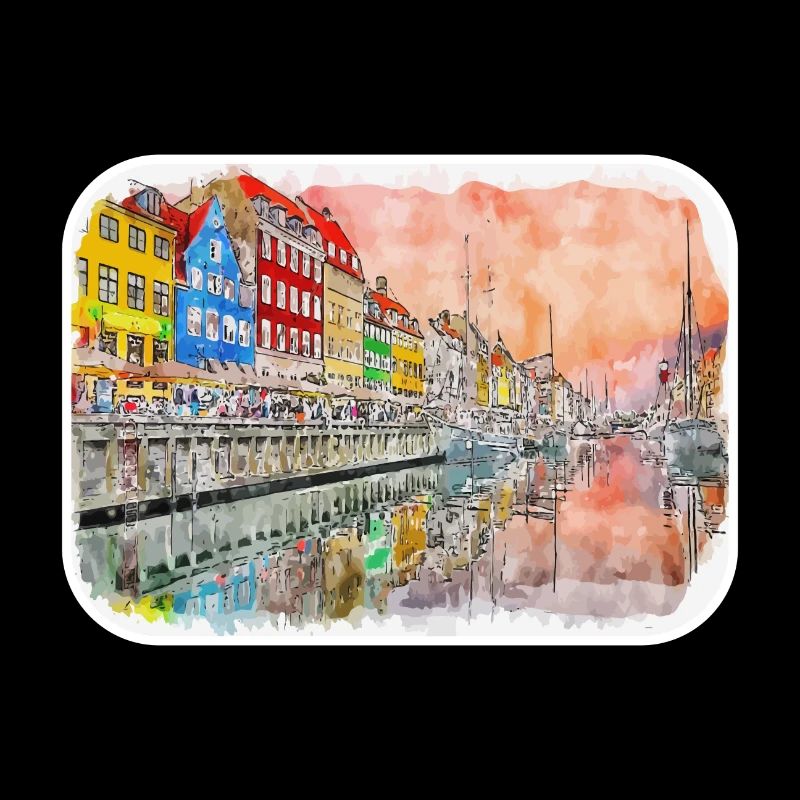 Copenhague Danemark Aquarelle Sketch Illustration