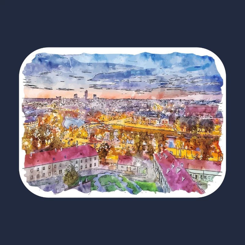 Illustration de l’esquisse à l’aquarelle de monument de Lituanie