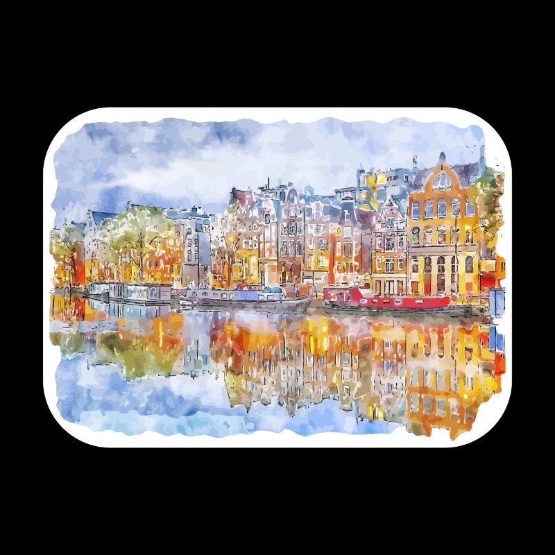 Amsterdam Pays-Bas Aquarelle Esquisse Dessinée Douleur