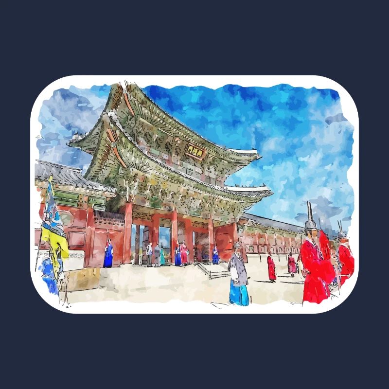 Busan Corée du Sud Aquarelle Sketch Dessin Dessin