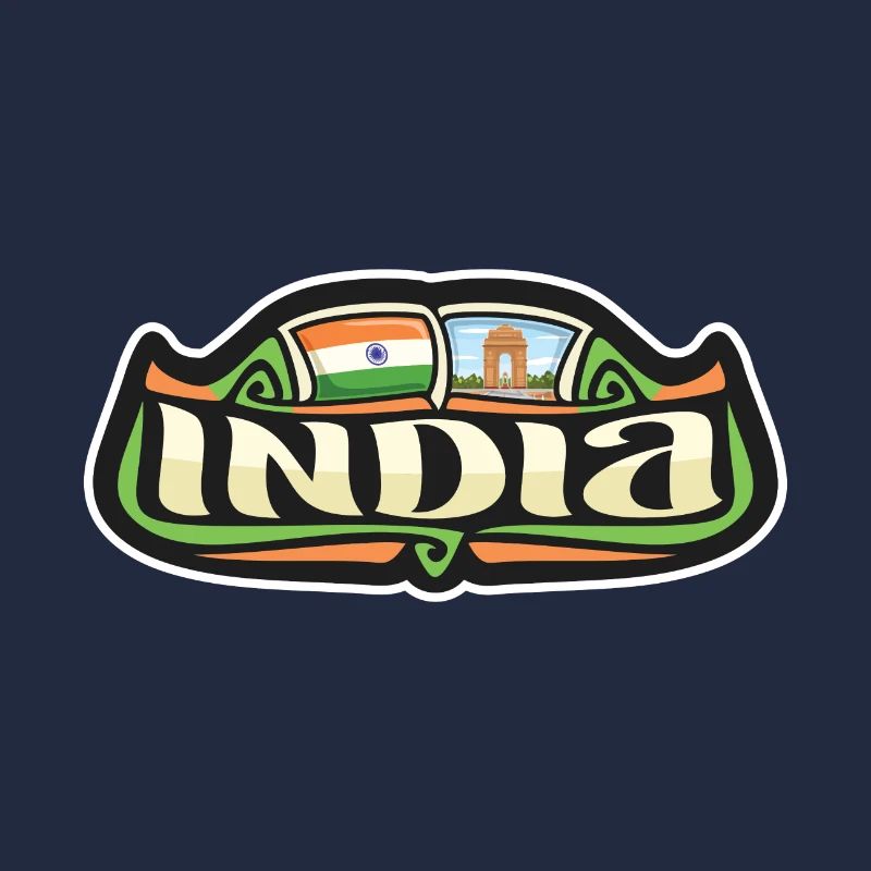 Drapeau de l’Inde Souvenir Sticker Badge Logo