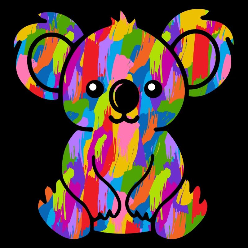 Koala Bunt Vintage Regenbogen Retro