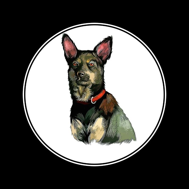 Australische Kelpie Hund Aquarell Illustration