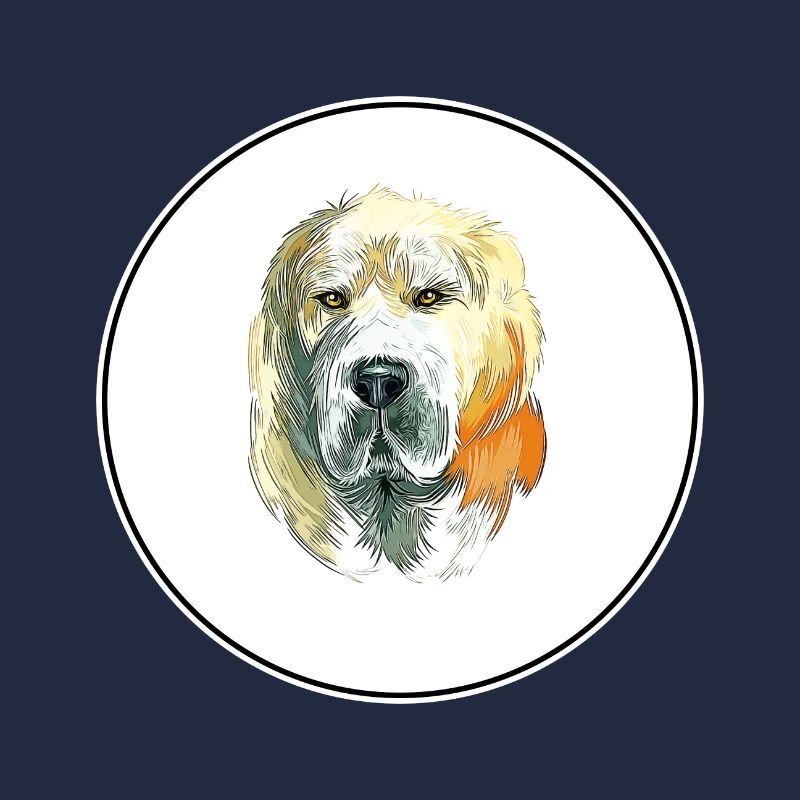 Illustration de l’aquarelle de chien de berger d’Asie centrale
