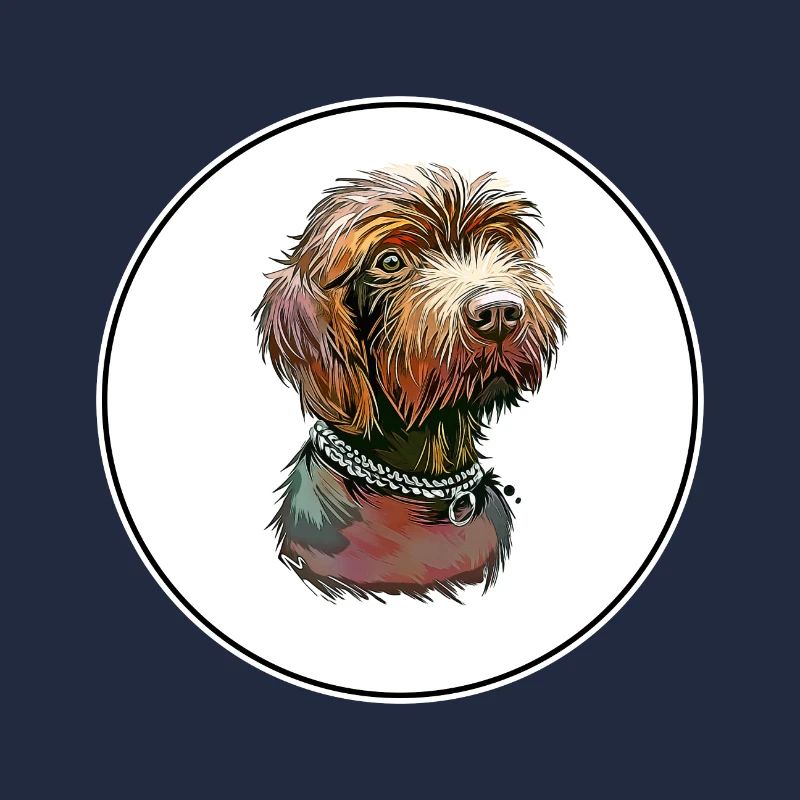 Pudelpointer Dog Watercolor Illustration