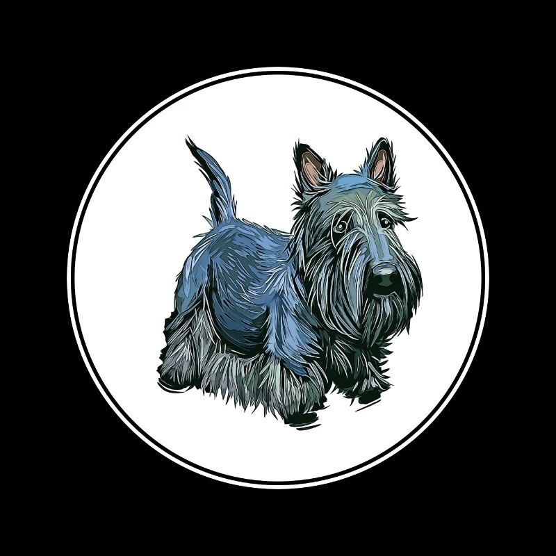 Scottish Terrier Hund Aquarell Illustration