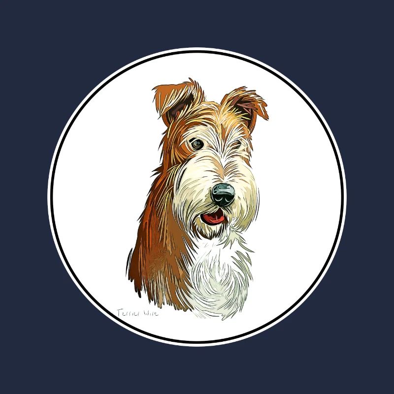 Wire Fox Terrier Dog Aquarelle Illustration