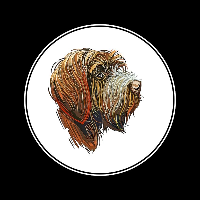 Drahthaar Pointing Griffon Dog Illustration