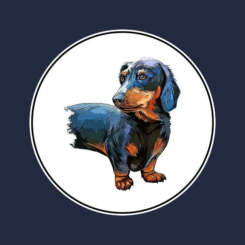 Illustration de l’aquarelle de chien teckel