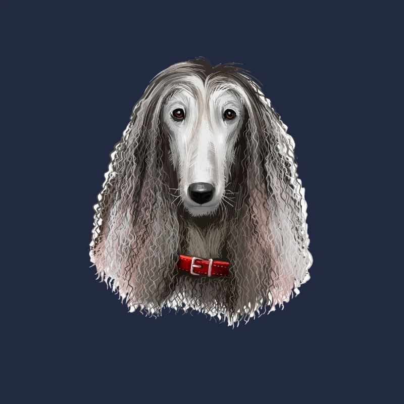 Illustration de l’aquarelle du chien afghan Hound