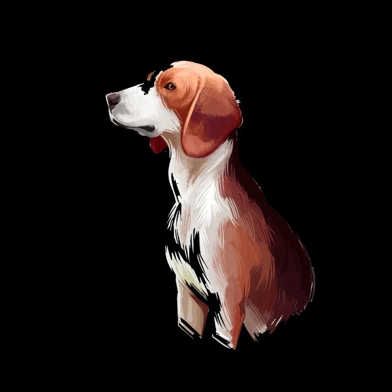 Deutsche Bracke Dog Aquarelle Sketch Illustration
