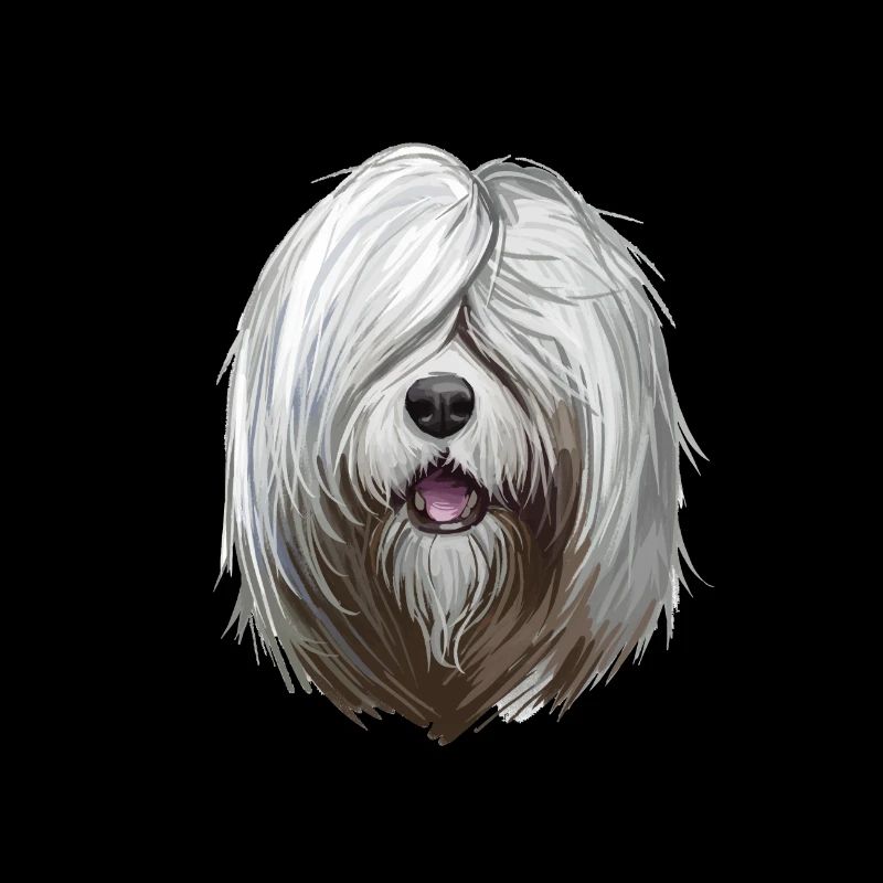 Illustration de l’aquarelle du chien Ovcharka de Russie du Sud