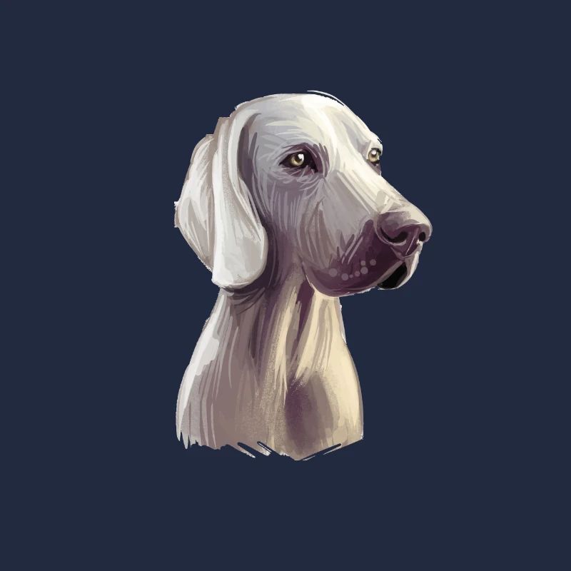 Illustration de l’aquarelle du chien Weimaraner