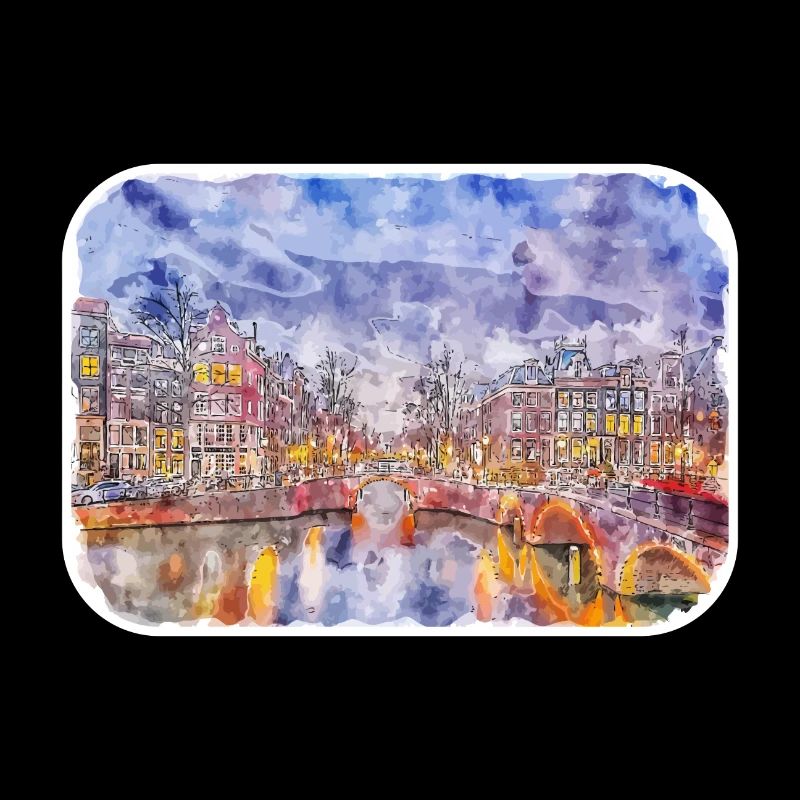 Amsterdam Pays-Bas Aquarelle Dessin d’esquisse