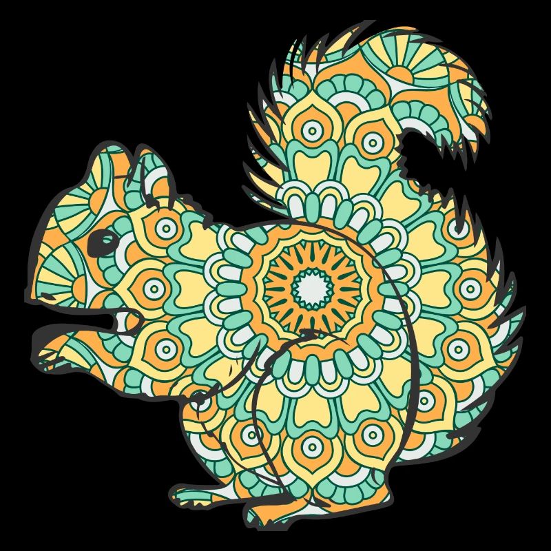 Mandala Eichhörnchen Geometrisches Muster Kunst