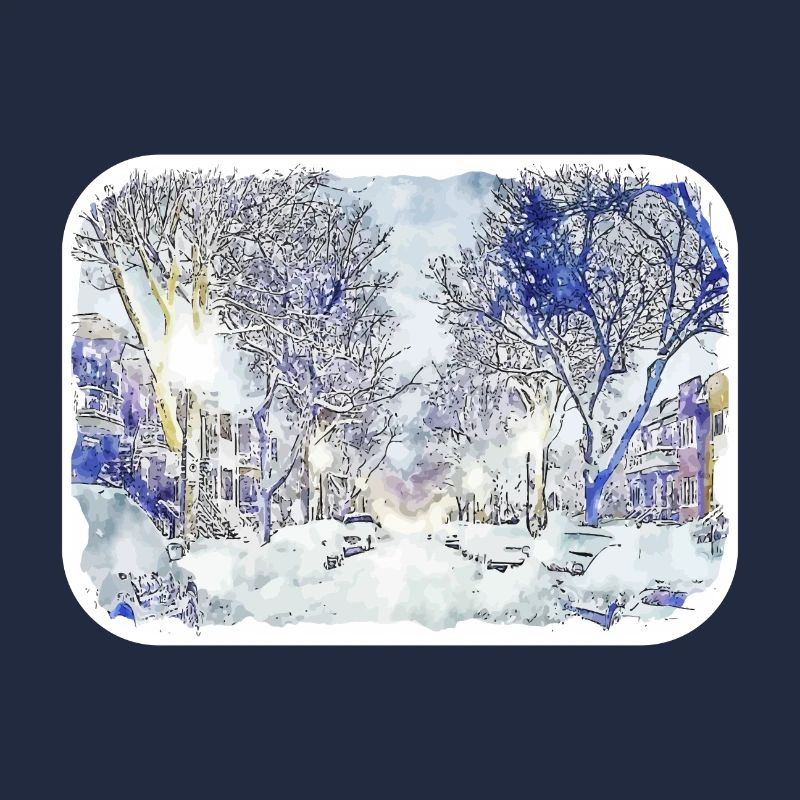 Quebec Canada Watercolor Sketch Drawn Illustration