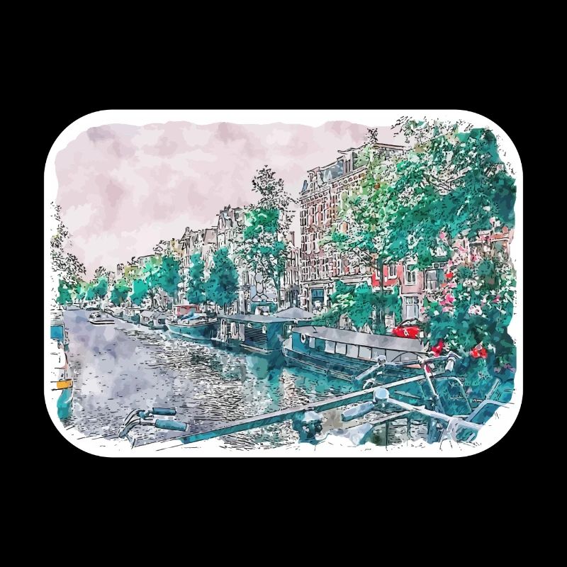 Amsterdam Pays-Bas Aquarelle Esquisse Dessinée Douleur