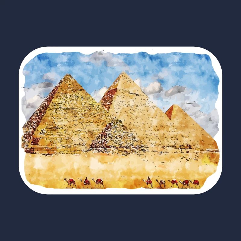 Le Caire Egypte Aquarelle Esquisse Dessinée Illustration