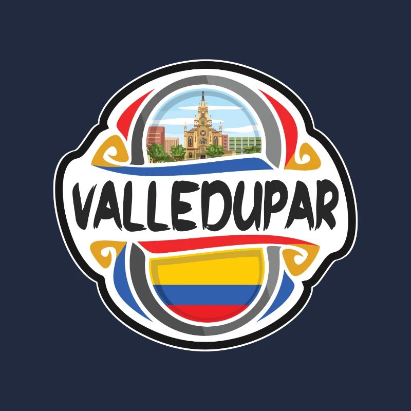 Valledupar Colombie Drapeau Voyage Souvenir Badge Sta