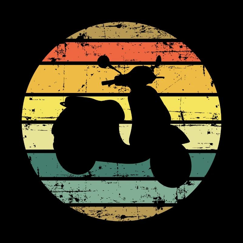 Roller Fahrer Roller Motorrad Vintage Retro