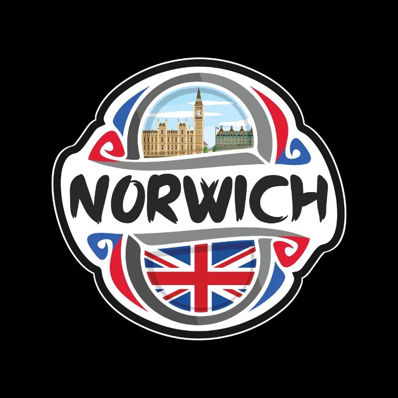 Norwich Royaume-Uni Royaume-Uni Drapeau Souvenir de voyage Bad
