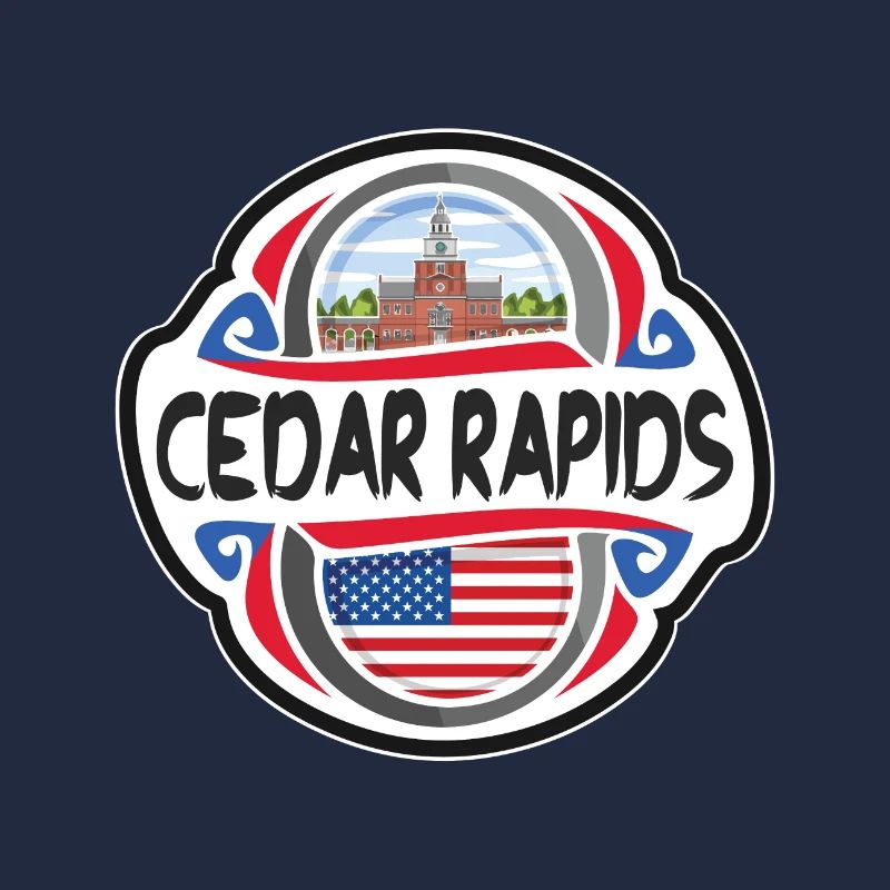 Cedar Rapids États-Unis Drapeau des États-Unis Voyage Souveni