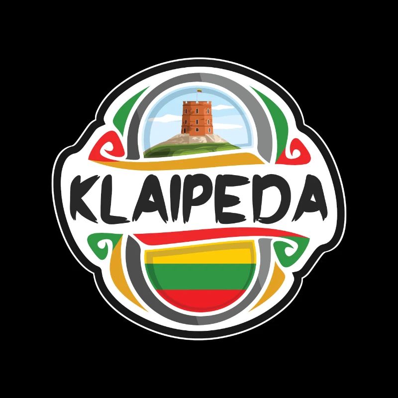 Klaipeda Litauen Flagge Reise Souvenir Abzeichen Stam