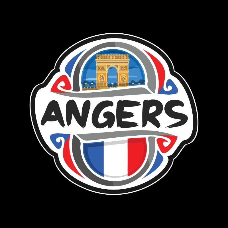 Angers Frankreich Flagge Abzeichen Reise Souvenir Briefmarke