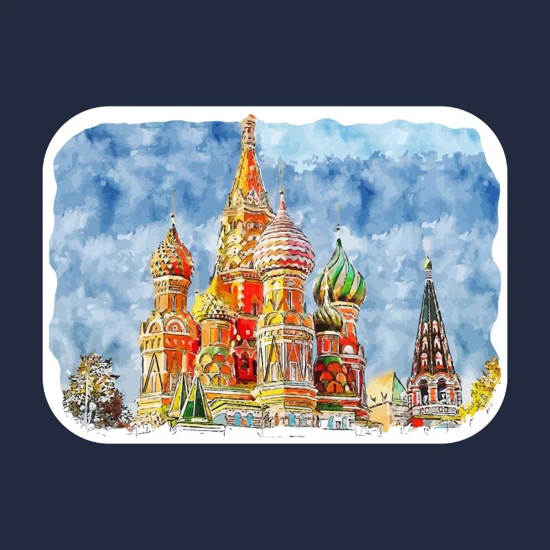 Moscou Russie Aquarelle Esquisse Dessin Dessiné