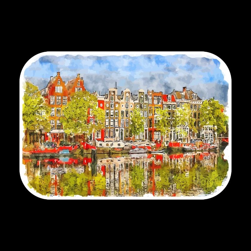 Amsterdam Pays-Bas Aquarelle Dessin d’esquisse
