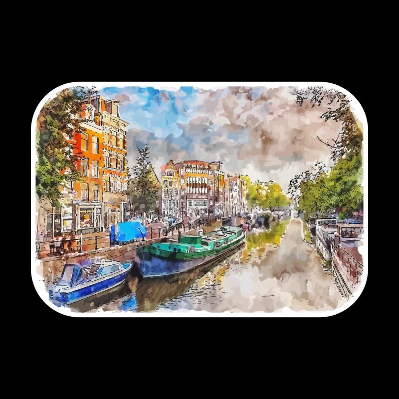Amsterdam Pays-Bas Aquarelle Dessin d’esquisse
