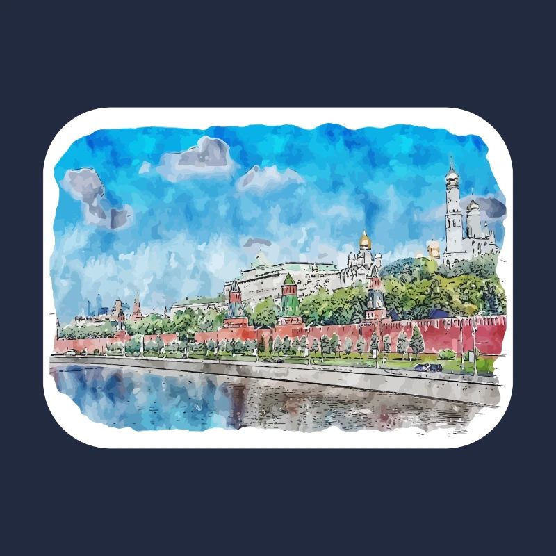 Moscou Russie Aquarelle Sketch Illustration
