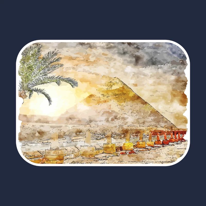 Le Caire Egypte Aquarelle Esquisse Dessinée Illustration