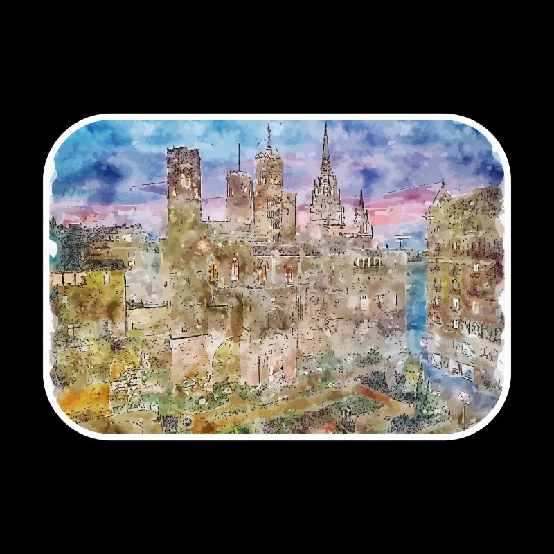 Barcelone Espagne Aquarelle Esquisse Dessin Dessiné