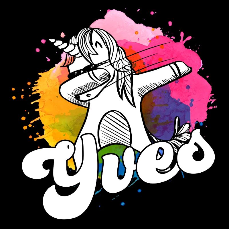 YVES - Beautiful Boy Name with Cool Unicorn