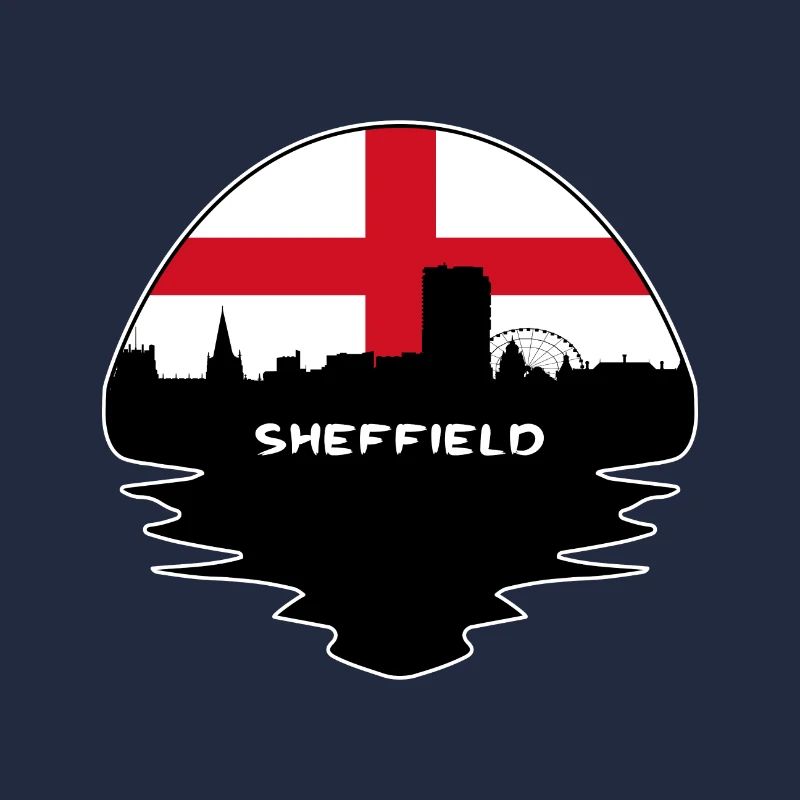 Sheffield Angleterre Drapeau Skyline Voyage Silhouette