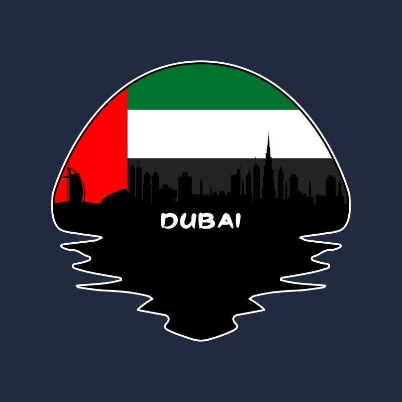Dubaï Eau Flag Skyline Silhouette Voyage