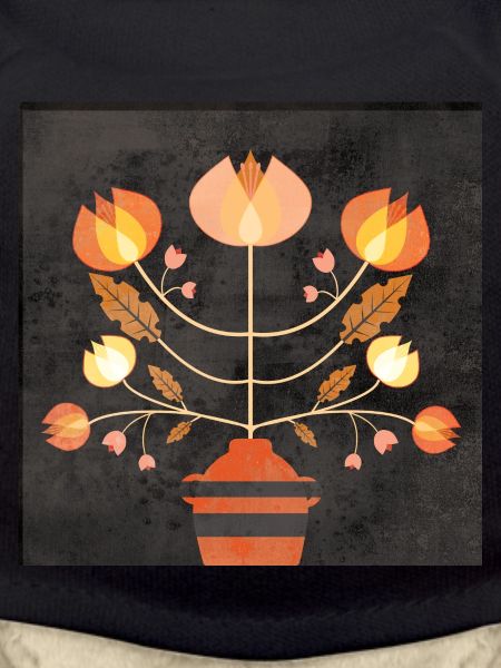 scandi retro flowers dark