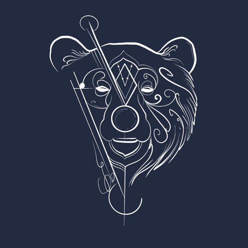 Dessin ours style lining graphique