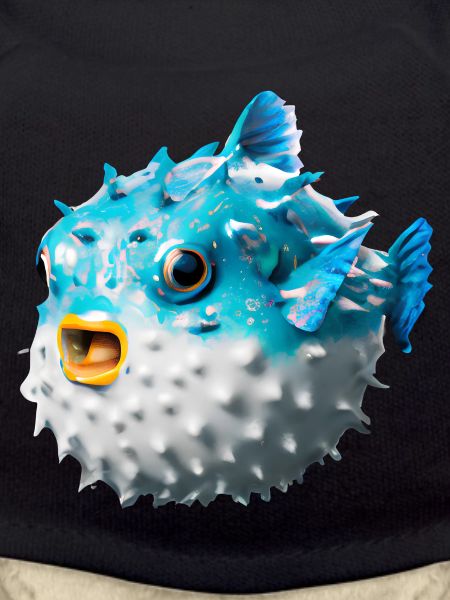 Inflated puffer fish