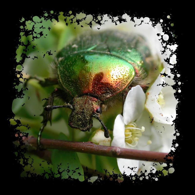 The shiny golden rose beetle