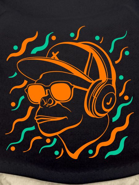 Cool monkey with headphones
