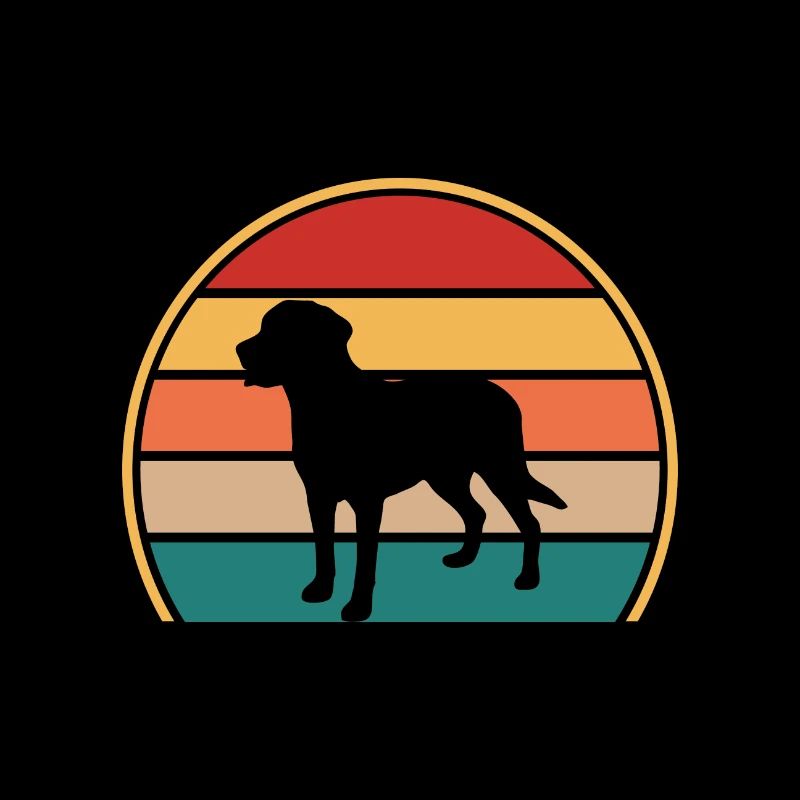 Großer Schweizer Sennenhund Silhouette Retro Sonnenuntergang